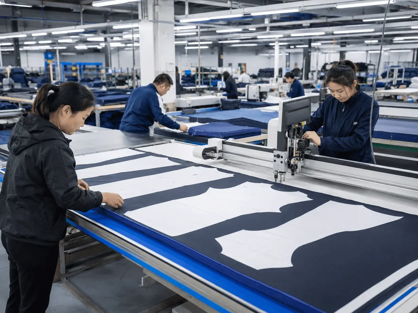 Sportswear fabric cutting process