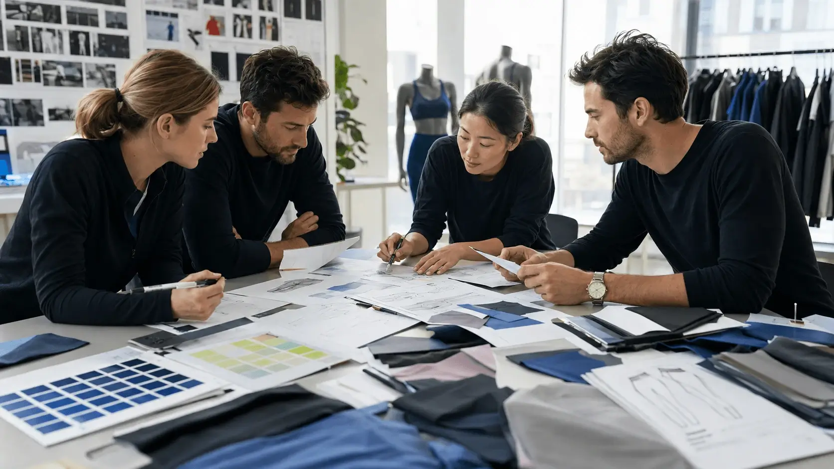 Sportswear design and product development team