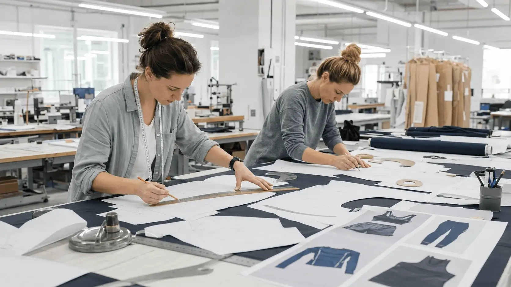 Activewear pattern making team