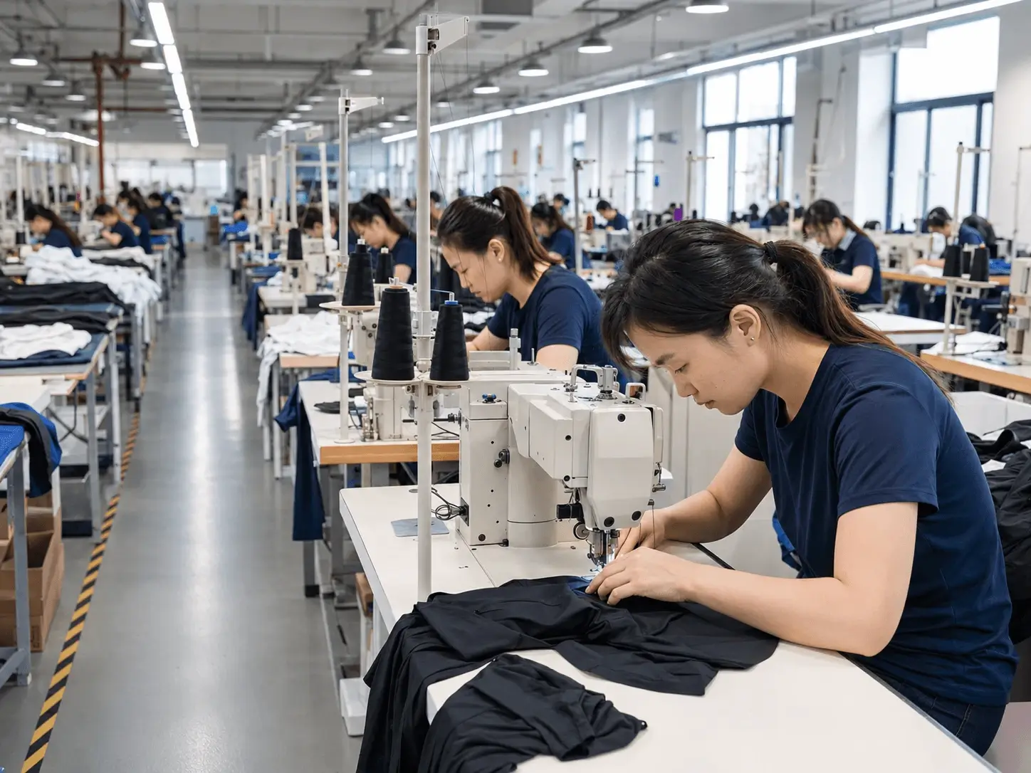 Activewear sewing production