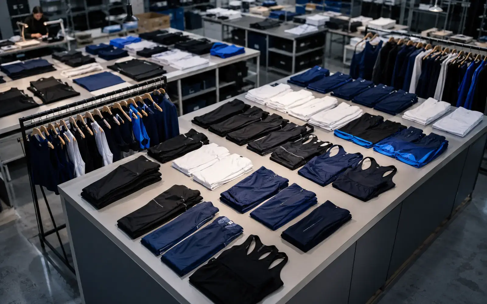 Activewear SKUs sorted by product style color and size