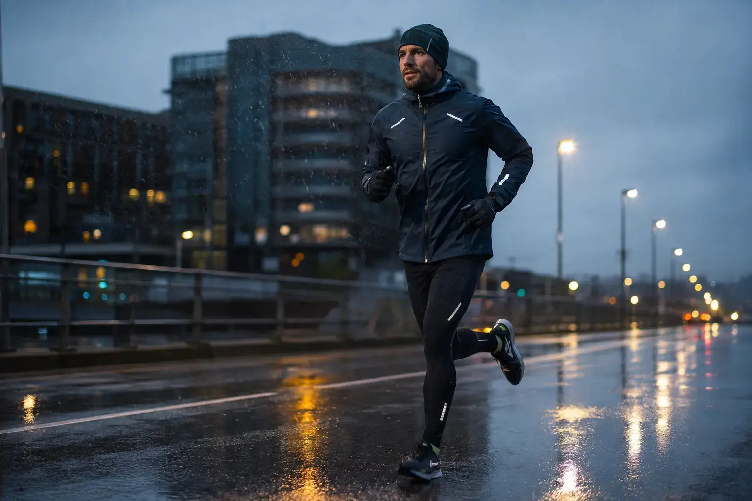 Cold wet and low light road running apparel