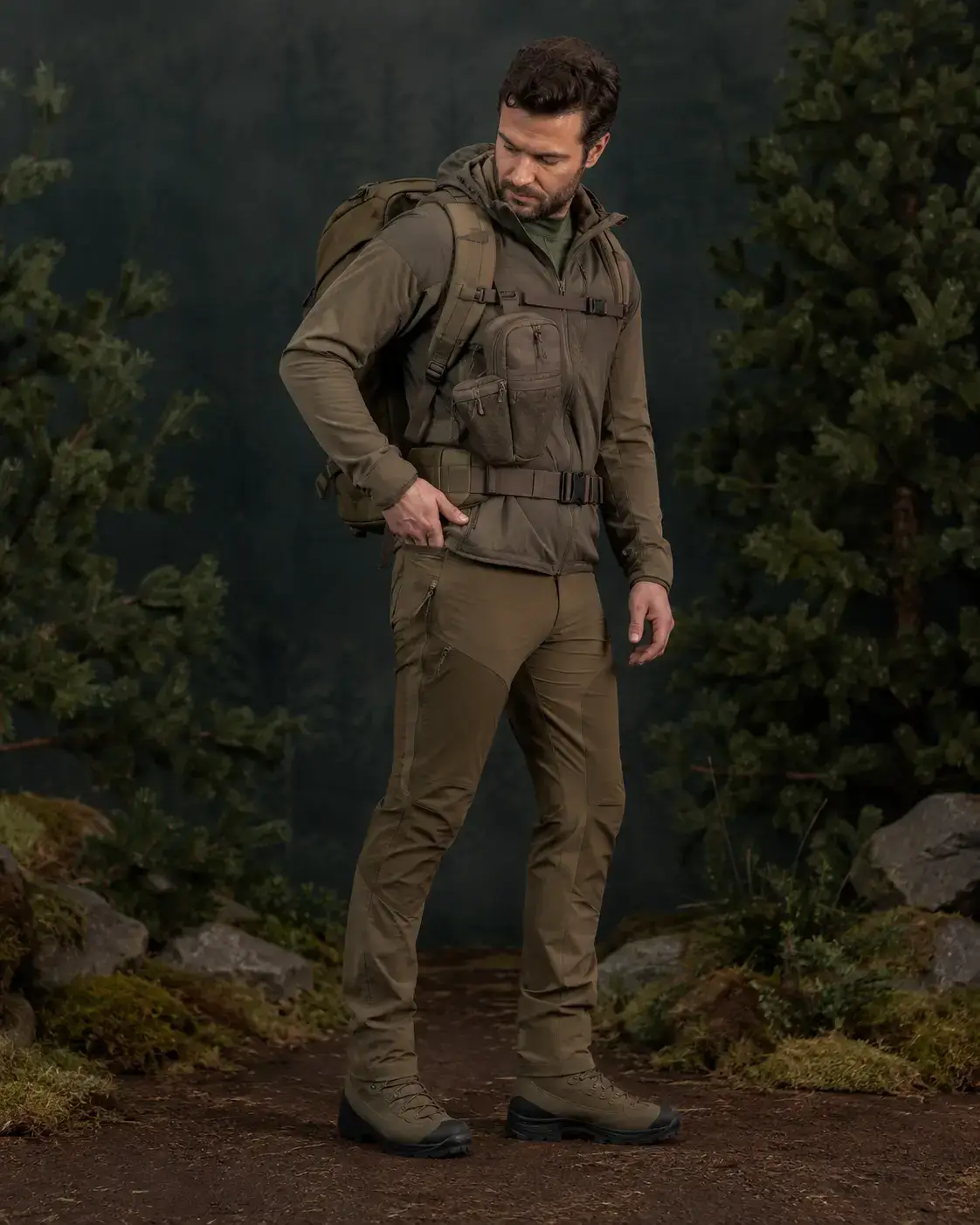 Outdoor apparel body-to-equipment contact atlas