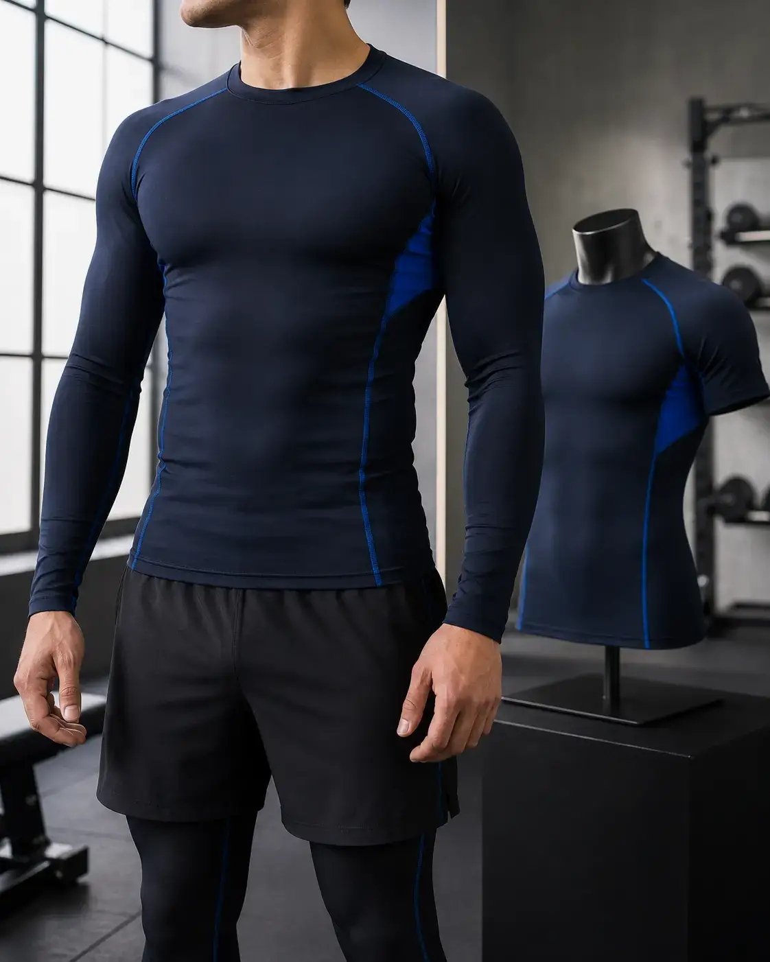 Custom long-sleeve and short-sleeve compression tops
