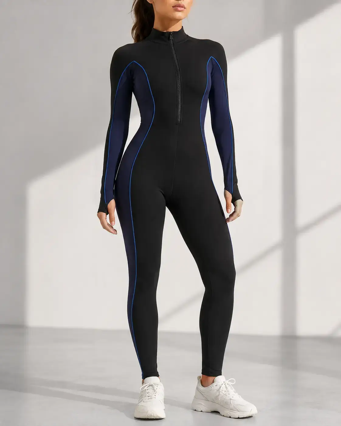 Custom zip front one piece activewear\