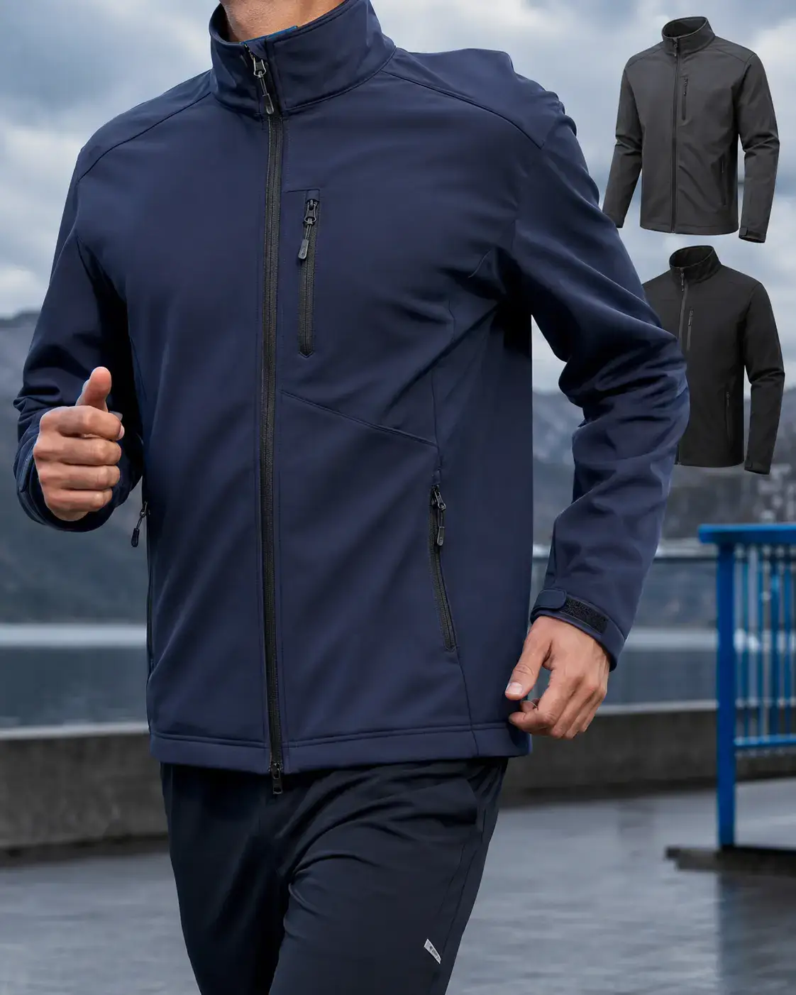 Custom stretch softshell sports jackets