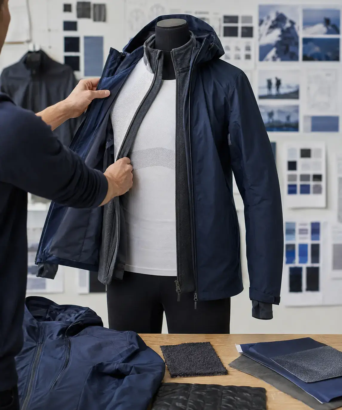 Sports outerwear layering system development