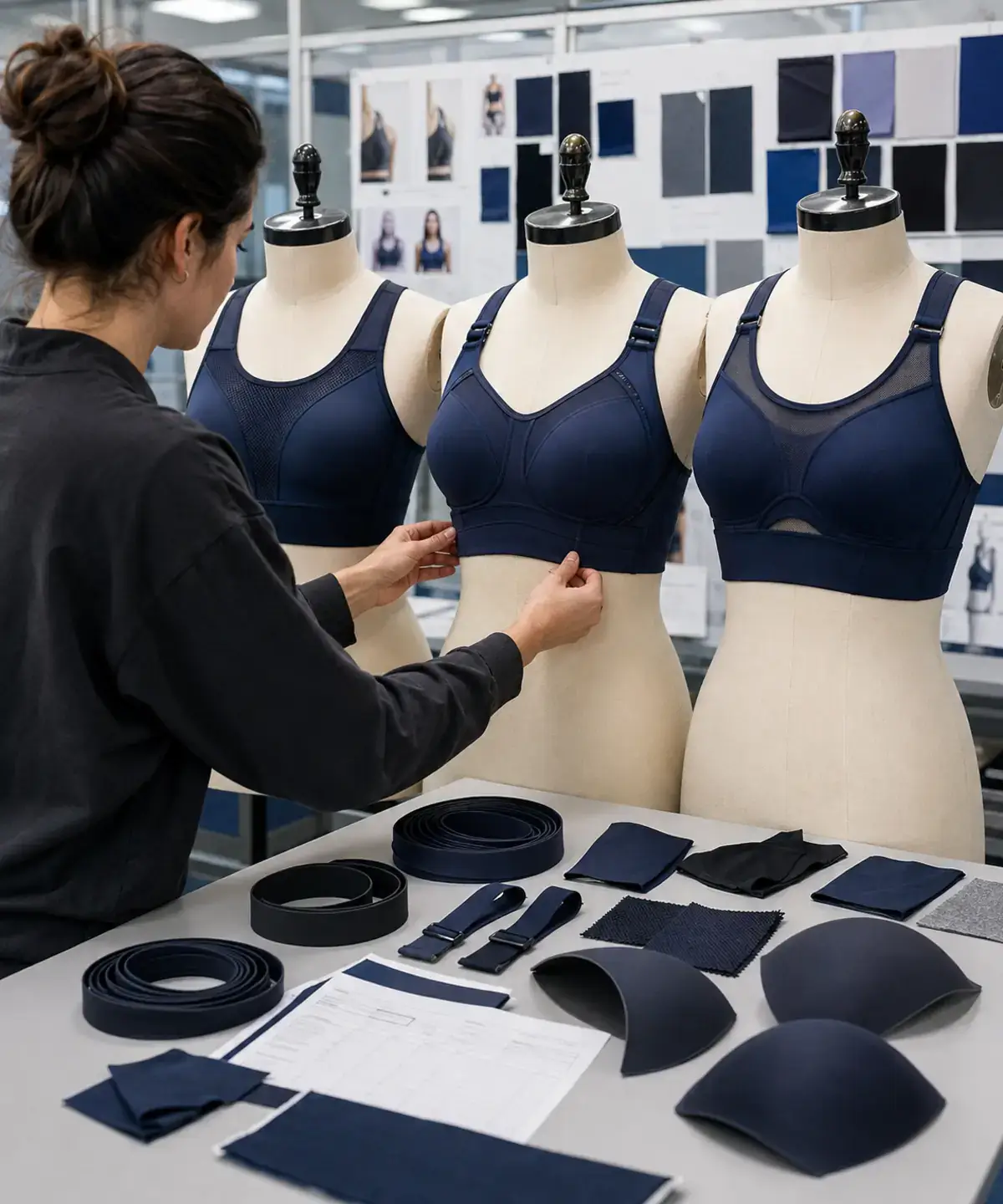Sports bra support system development