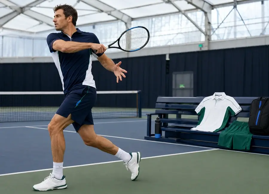 Men's tennis polo and shorts collection system