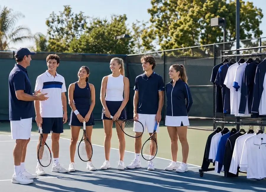 Coordinated tennis academy and club apparel program