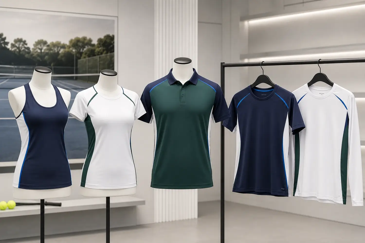 Custom tennis tops including tanks, T-shirts, polos and long-sleeve tops
