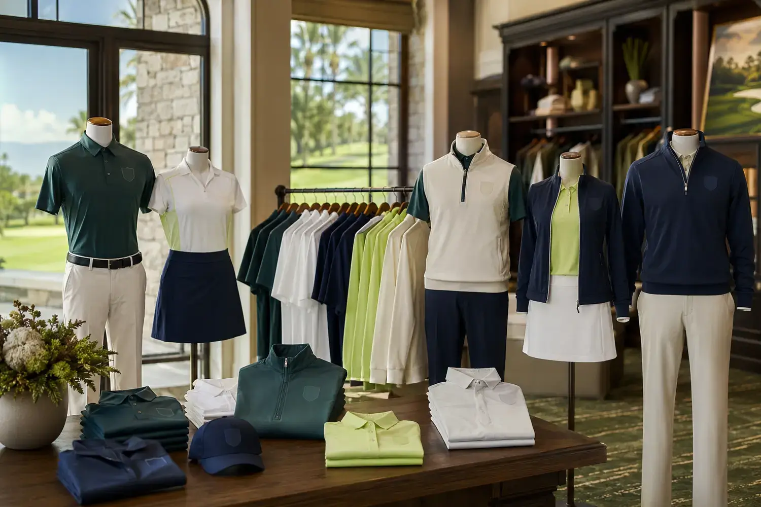 Coordinated apparel collection for golf clubs resorts and events