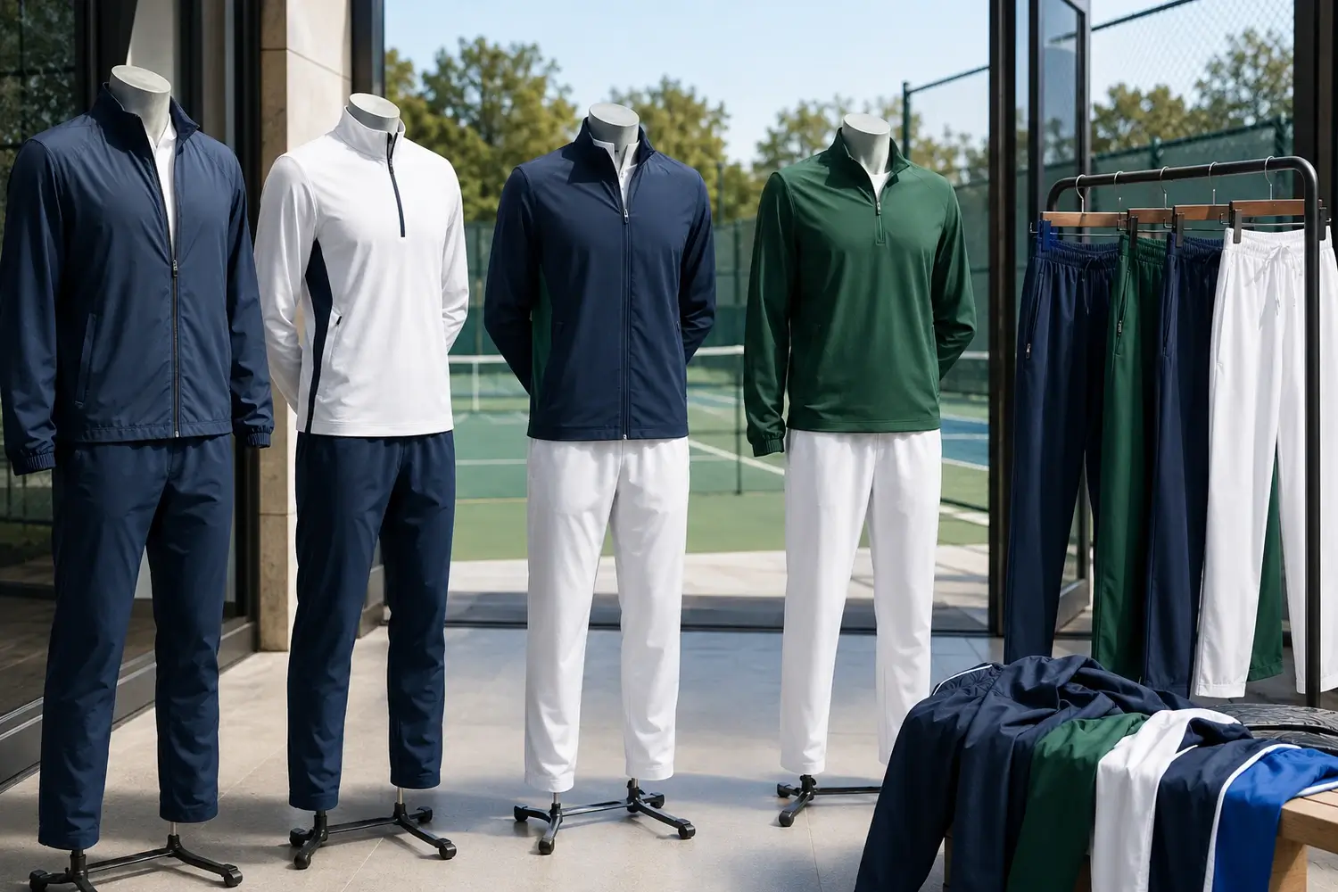 Custom tennis warm-up jackets, quarter-zips, pullovers and track pants